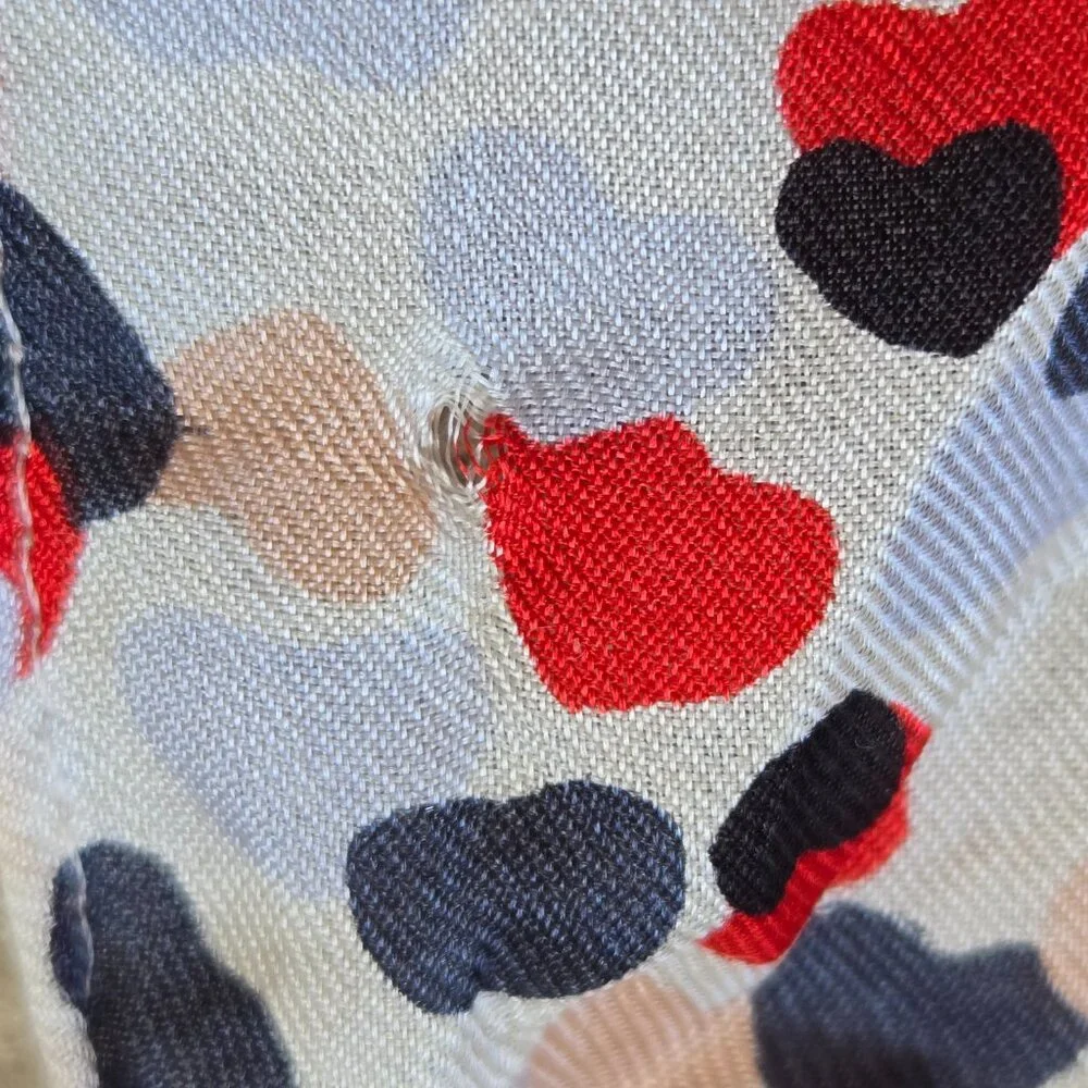 Loft 100% Silk Scarf Tiny Hearts
